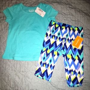 Nwt Gymboree aqua tee & capri leggings